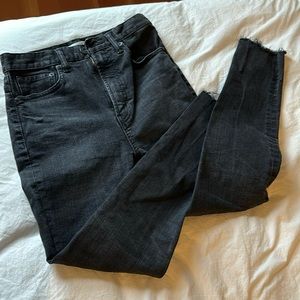 Moussy Vintage size 25 black jeans with distressed hems